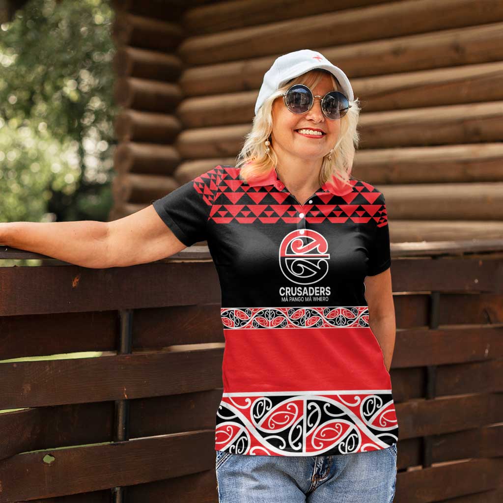 New Zealand Rugby Pacific Custom Women Polo Shirt Whatumoana Maori Kowhaiwhai Pattern