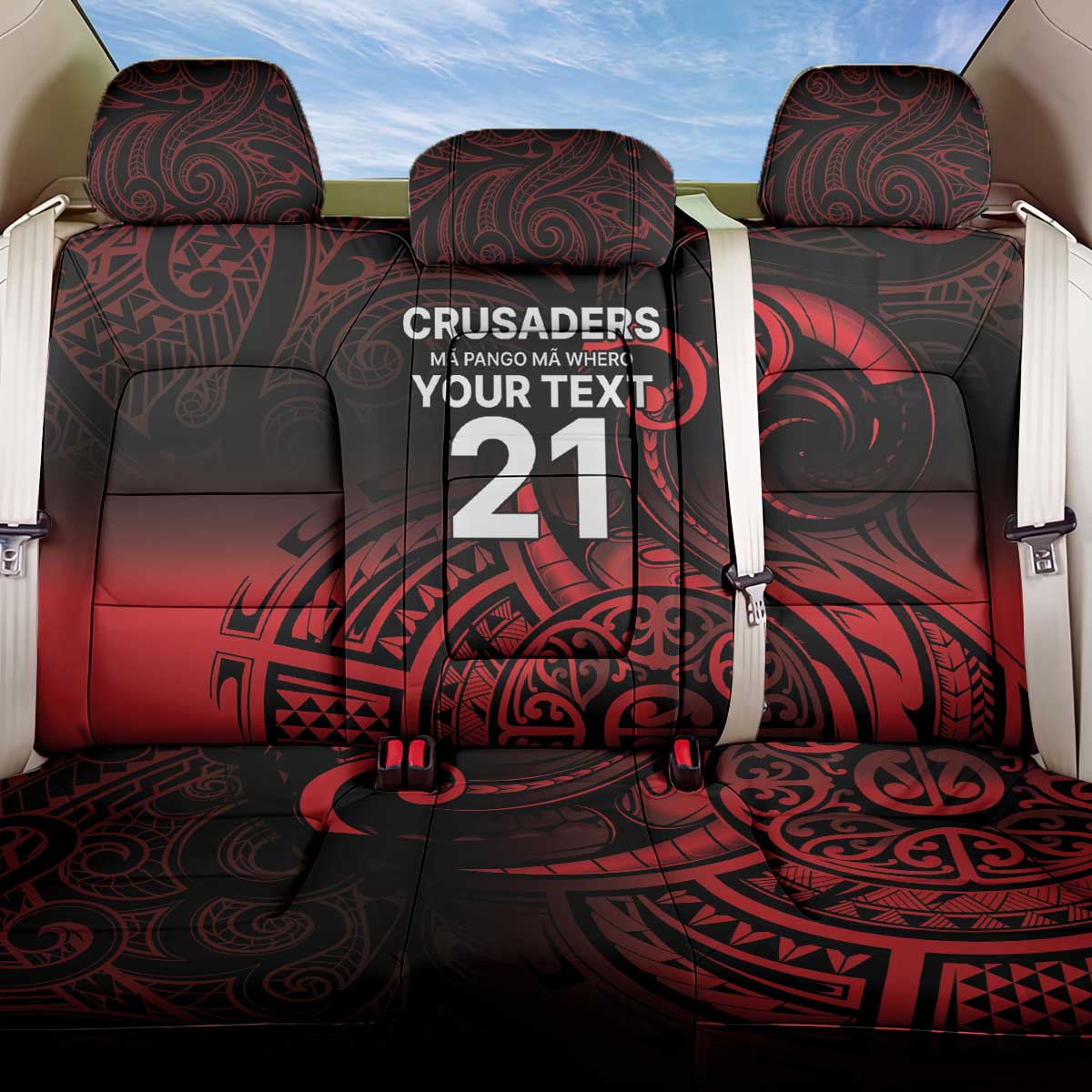 New Zealand Rugby Pacific Custom Back Car Seat Cover Whatumoana Maori Tribal Tattoo LT9 One Size Gold - Polynesian Pride