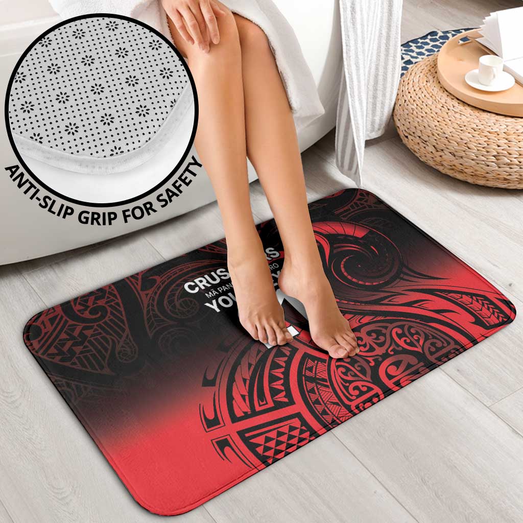 New Zealand Rugby Pacific Custom Bathroom Set Whatumoana Maori Tribal Tattoo - Polynesian Pride