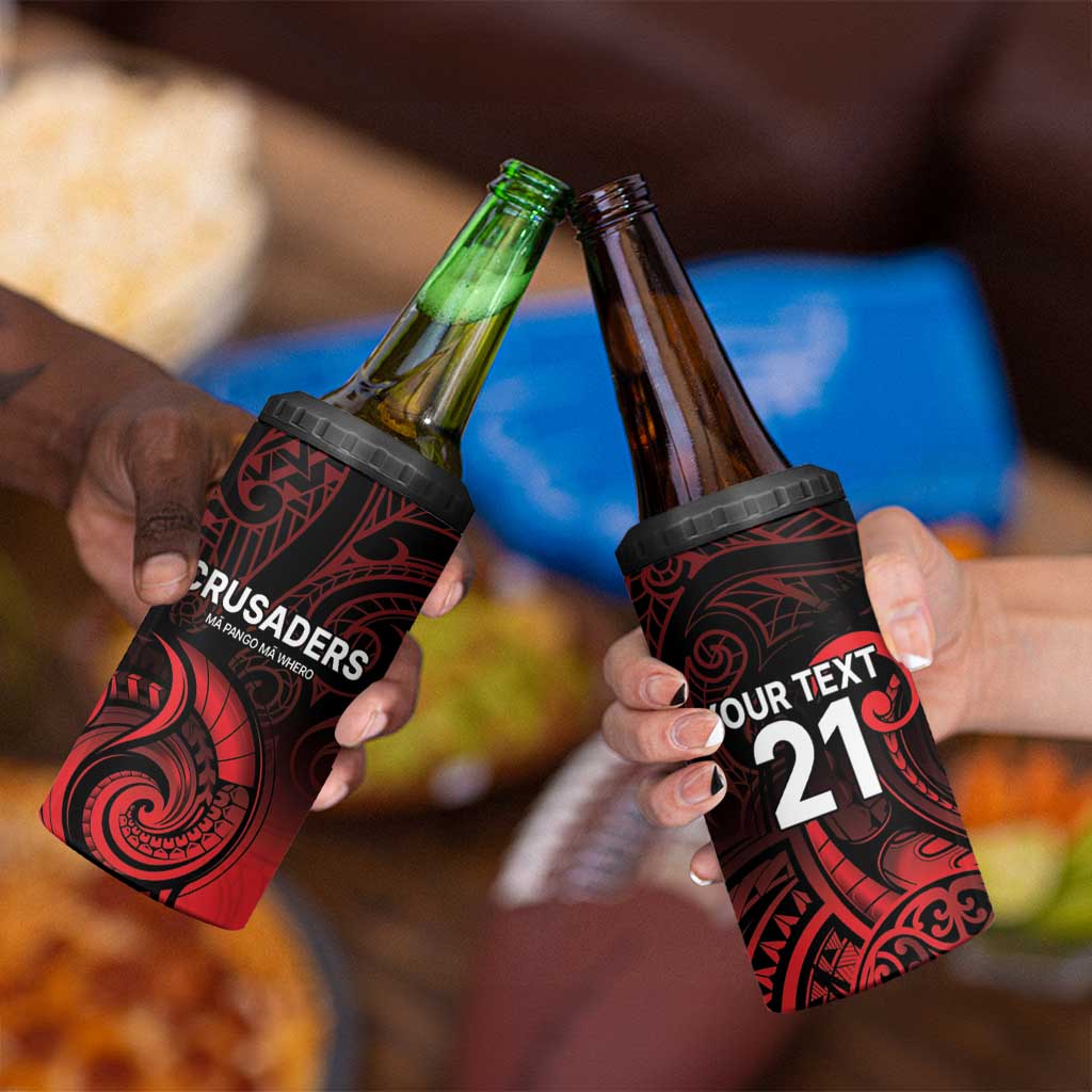 New Zealand Rugby Pacific Custom 4 in 1 Can Cooler Tumbler Whatumoana Maori Tribal Tattoo