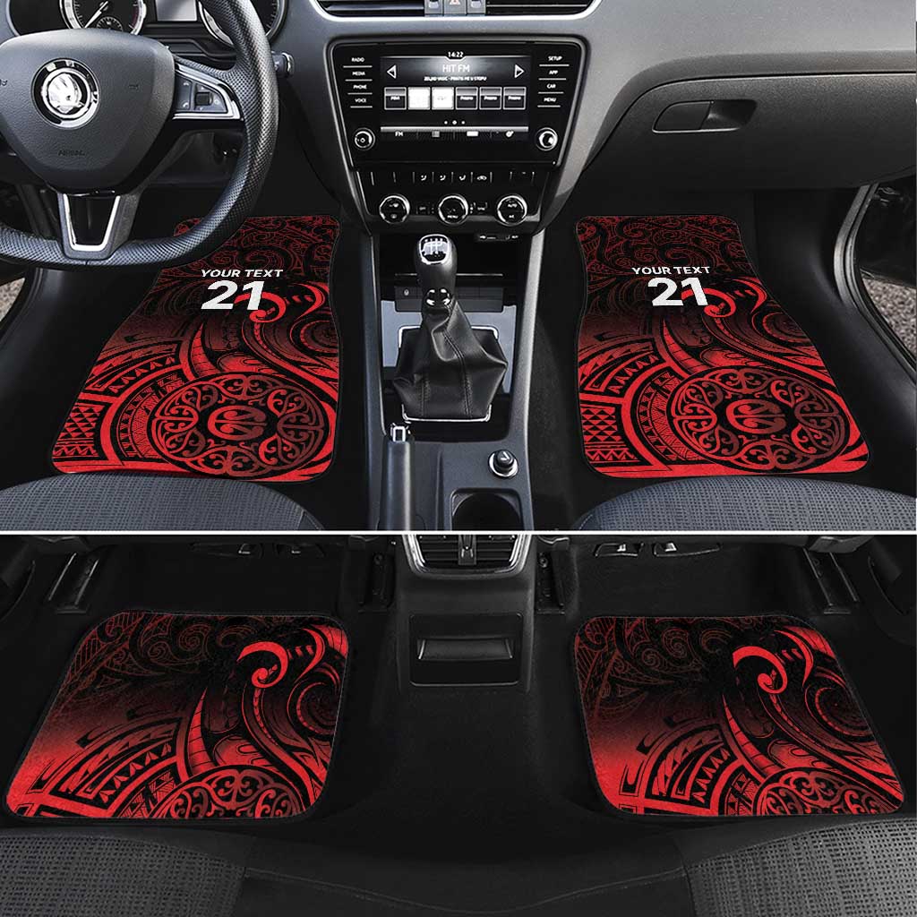 New Zealand Rugby Pacific Custom Car Mats Whatumoana Maori Tribal Tattoo LT9 Set 4pcs Gold - Polynesian Pride