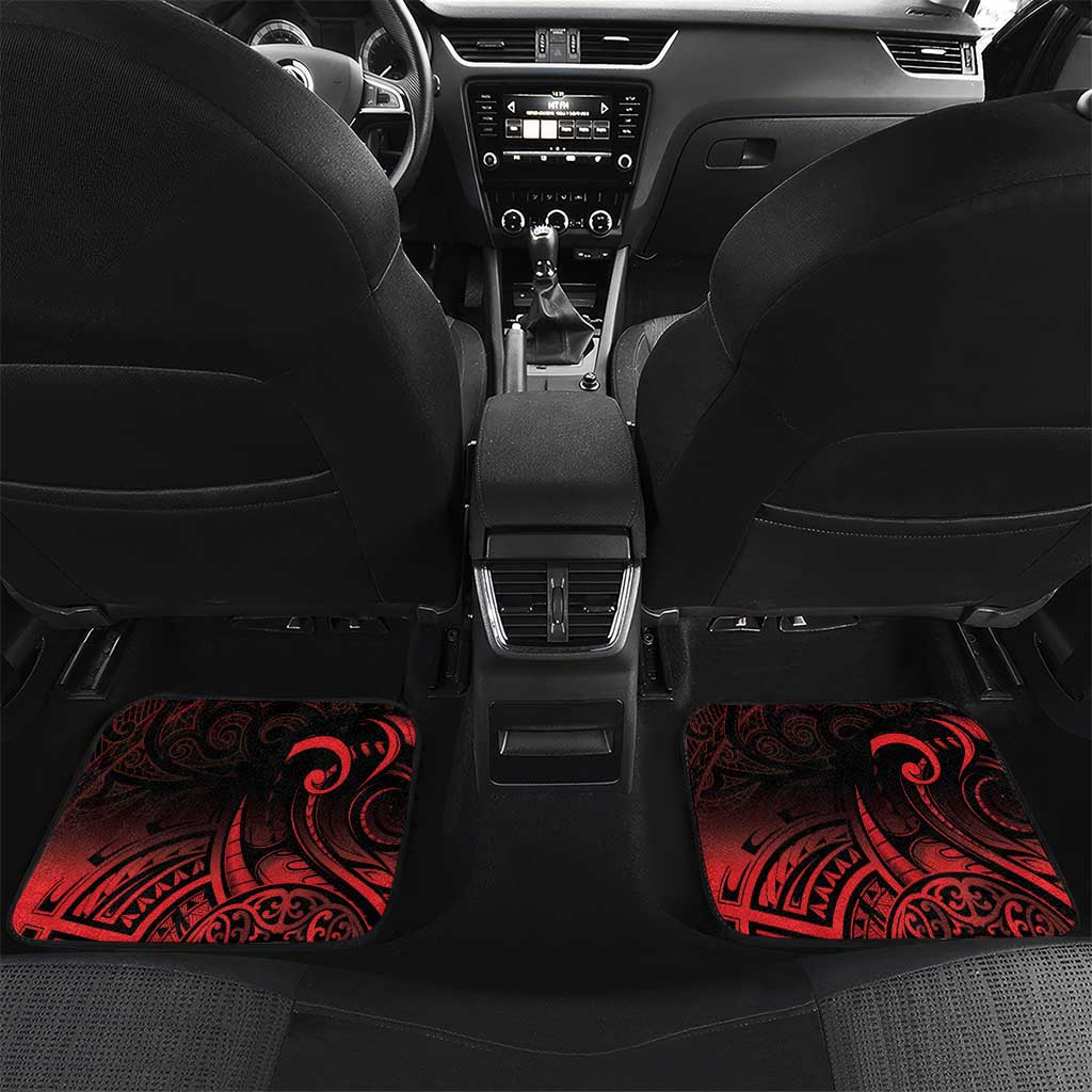 New Zealand Rugby Pacific Custom Car Mats Whatumoana Maori Tribal Tattoo LT9 Set 2pcs - Back Gold - Polynesian Pride