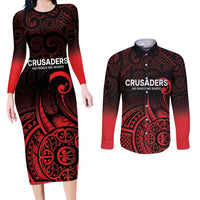New Zealand Rugby Pacific Custom Couples Matching Long Sleeve Bodycon Dress and Long Sleeve Button Shirt Whatumoana Maori Tribal Tattoo LT9 Gold - Polynesian Pride