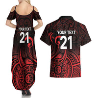 New Zealand Rugby Pacific Custom Couples Matching Summer Maxi Dress and Hawaiian Shirt Whatumoana Maori Tribal Tattoo LT9 - Polynesian Pride