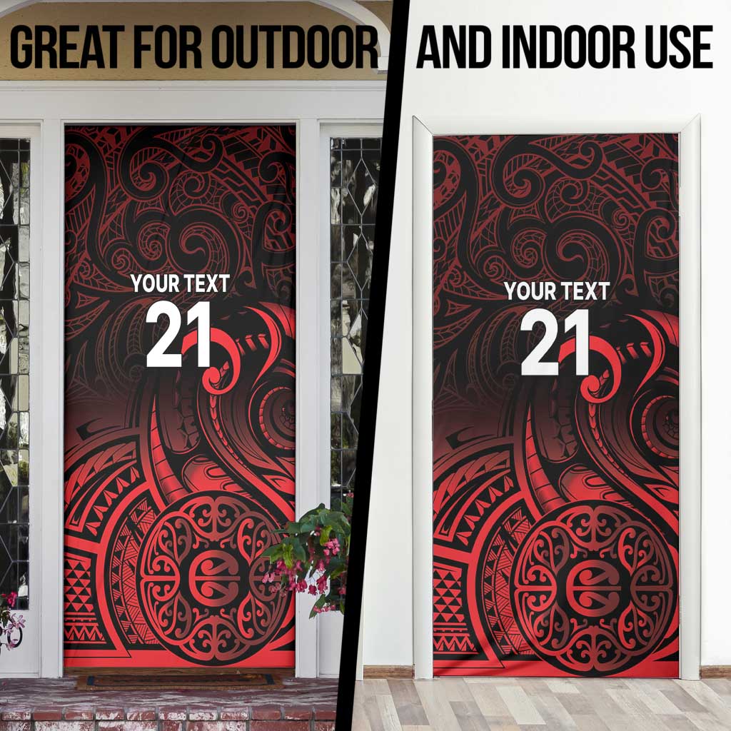 New Zealand Rugby Pacific Custom Door Cover Whatumoana Maori Tribal Tattoo - Polynesian Pride