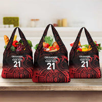 New Zealand Rugby Pacific Custom Grocery Bag Whatumoana Maori Tribal Tattoo LT9 3-pack One Size Gold - Polynesian Pride