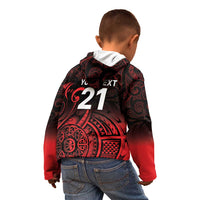 New Zealand Rugby Pacific Custom Kid Hoodie Whatumoana Maori Tribal Tattoo