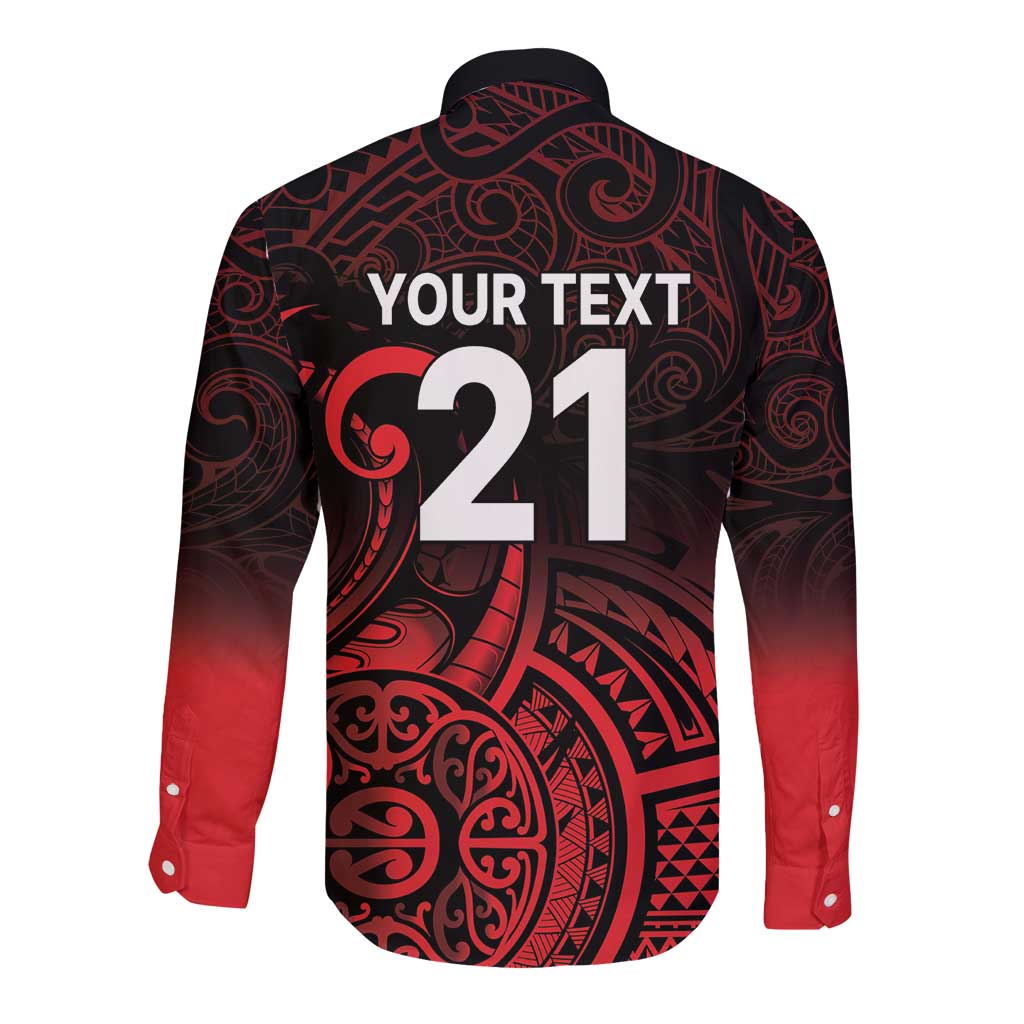 New Zealand Rugby Pacific Custom Long Sleeve Button Shirt Whatumoana Maori Tribal Tattoo LT9 - Polynesian Pride