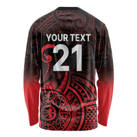 New Zealand Rugby Pacific Custom Long Sleeve Shirt Whatumoana Maori Tribal Tattoo LT9 - Polynesian Pride