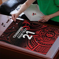 New Zealand Rugby Pacific Custom Puzzle Whatumoana Maori Tribal Tattoo - Polynesian Pride