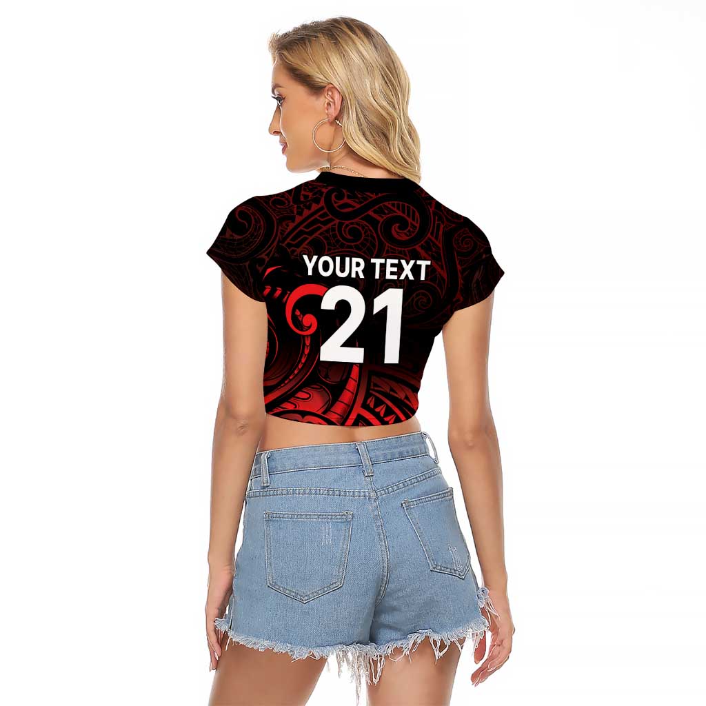 New Zealand Rugby Pacific Custom Raglan Cropped T Shirt Whatumoana Maori Tribal Tattoo LT9 - Polynesian Pride