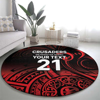 New Zealand Rugby Pacific Custom Round Carpet Whatumoana Maori Tribal Tattoo