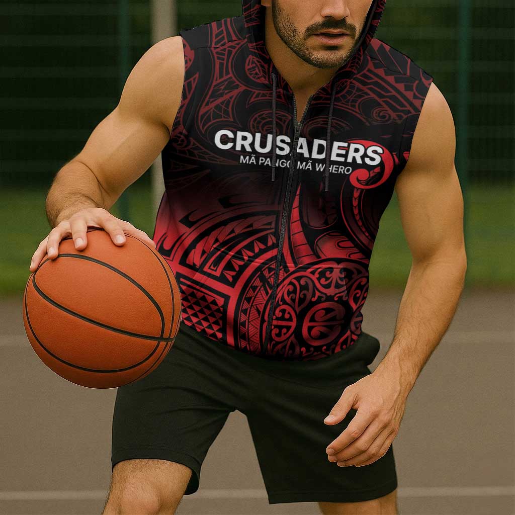 New Zealand Rugby Pacific Custom Sleeveless Zip Hoodie Whatumoana Maori Tribal Tattoo - Polynesian Pride