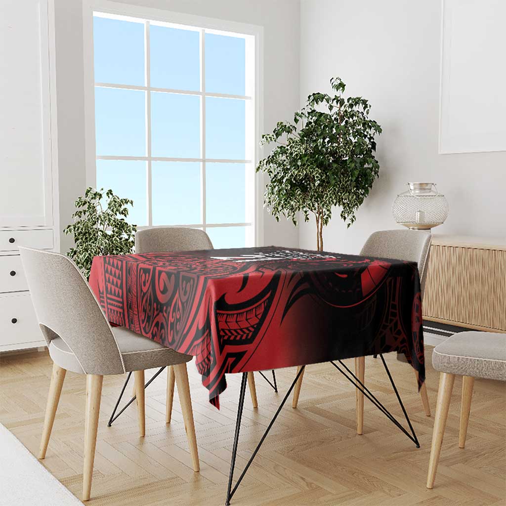 New Zealand Rugby Pacific Custom Tablecloth Whatumoana Maori Tribal Tattoo