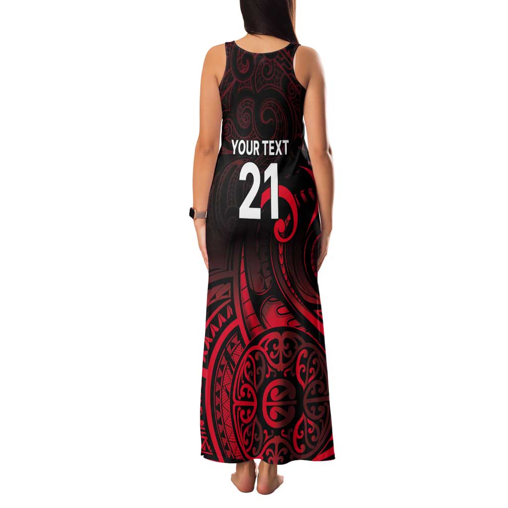 New Zealand Rugby Pacific Custom Tank Maxi Dress Whatumoana Maori Tribal Tattoo