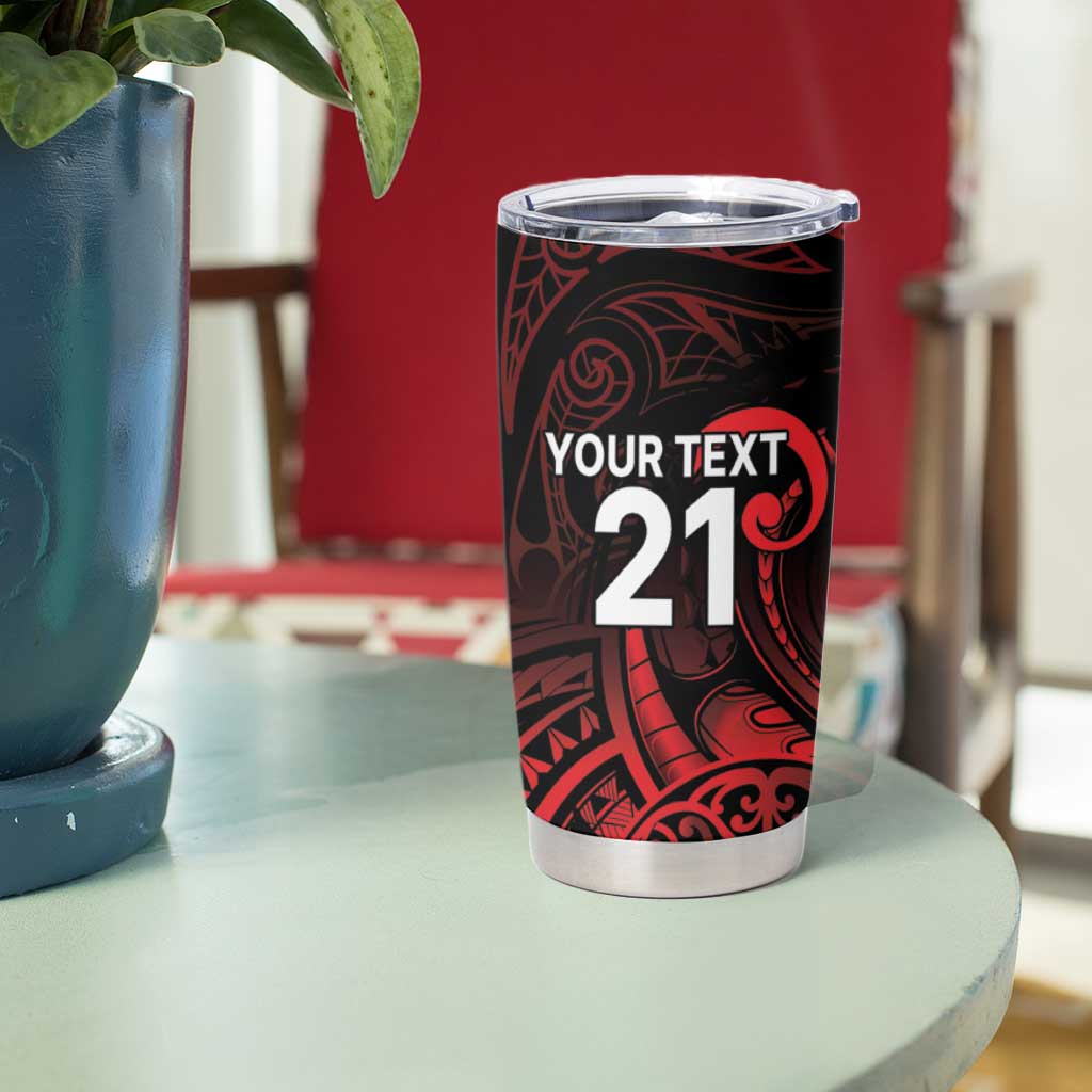 New Zealand Rugby Pacific Custom Tumbler Cup Whatumoana Maori Tribal Tattoo LT9 - Polynesian Pride