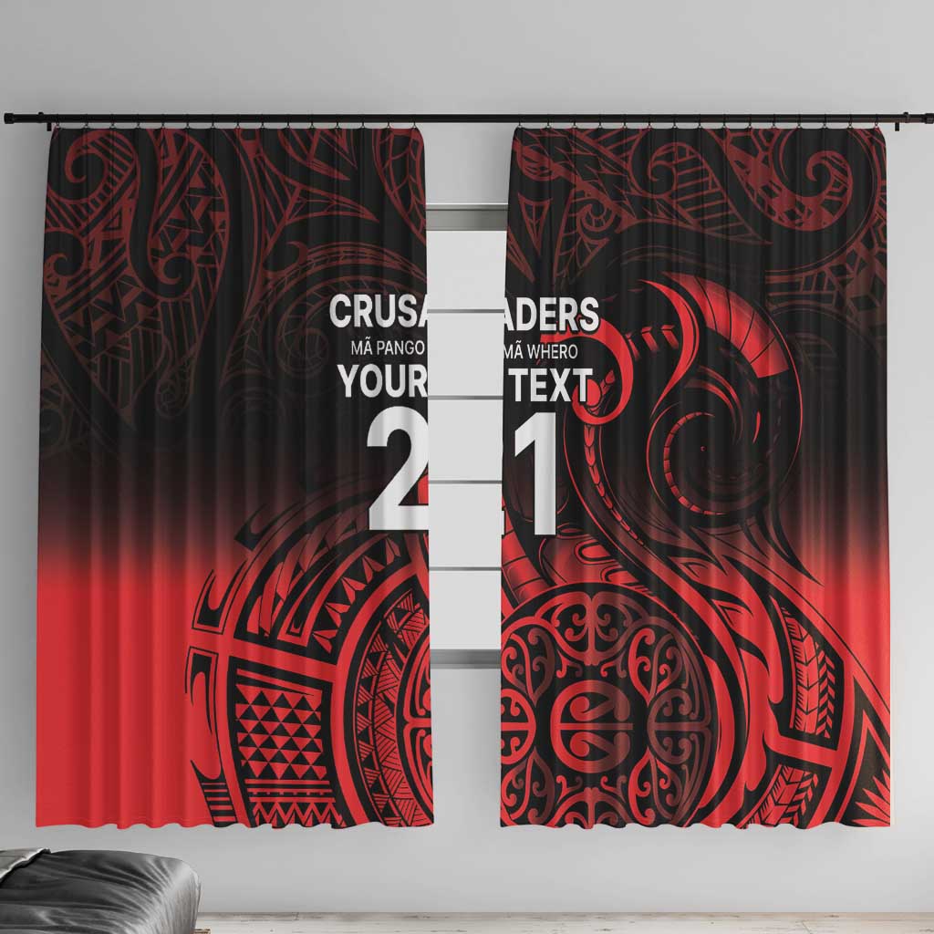 New Zealand Rugby Pacific Custom Window Curtain Whatumoana Maori Tribal Tattoo LT9 With Hooks Gold - Polynesian Pride