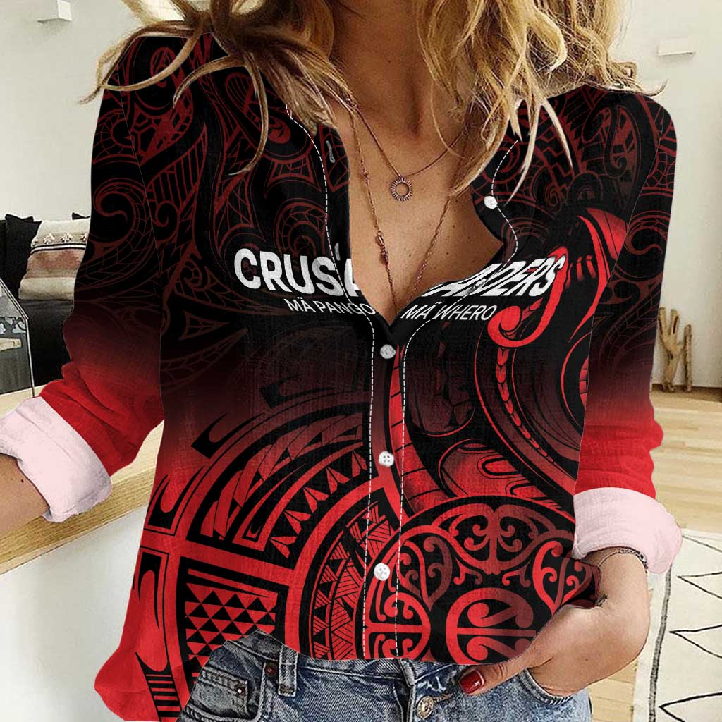 New Zealand Rugby Pacific Custom Women Casual Shirt Whatumoana Maori Tribal Tattoo