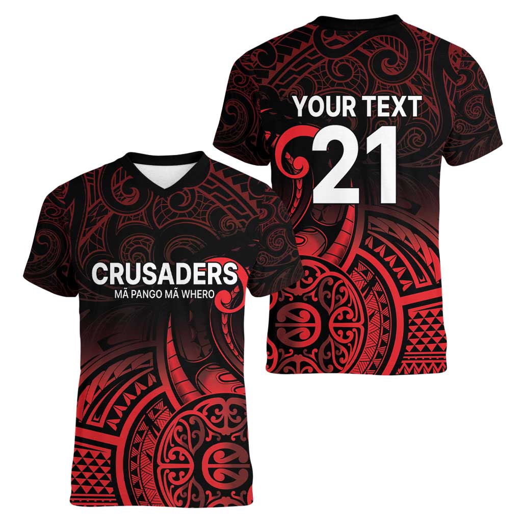 New Zealand Rugby Pacific Custom Women V-Neck T-Shirt Whatumoana Maori Tribal Tattoo LT9 - Polynesian Pride