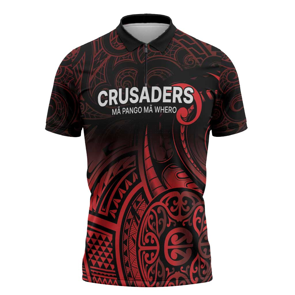 New Zealand Rugby Pacific Custom Zipper Polo Shirt Whatumoana Maori Tribal Tattoo - Polynesian Pride