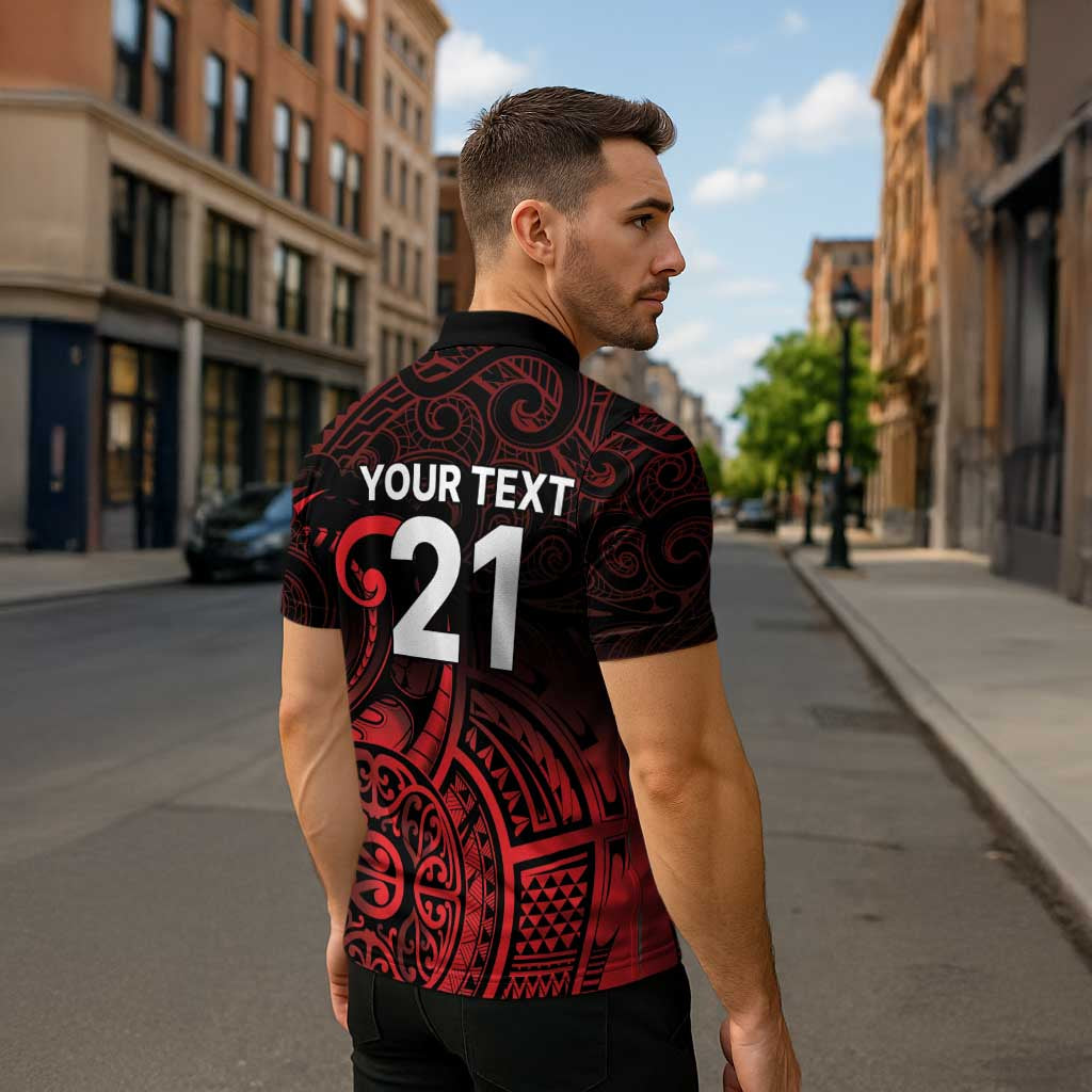New Zealand Rugby Pacific Custom Zipper Polo Shirt Whatumoana Maori Tribal Tattoo - Polynesian Pride