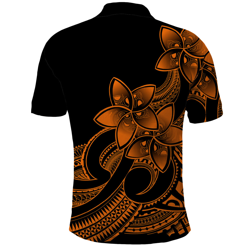 Polynesian Pride Plumeria Flowers Polo Shirt Polynesian Tribal Gold Vibe LT9 - Polynesian Pride