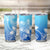 Polynesian Tribal Plumeria Flowers Tumbler Cup Gradient Blue Vibe