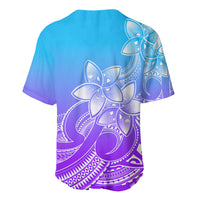 Polynesian Pride Plumeria Flowers Baseball Jersey Polynesian Tribal Gradient Purple LT9 - Polynesian Pride