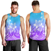 Polynesian Pride Plumeria Flowers Men Tank Top Polynesian Tribal Gradient Purple LT9 - Polynesian Pride