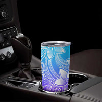 Polynesian Tribal Plumeria Flowers Tumbler Cup Gradient Purple Vibe