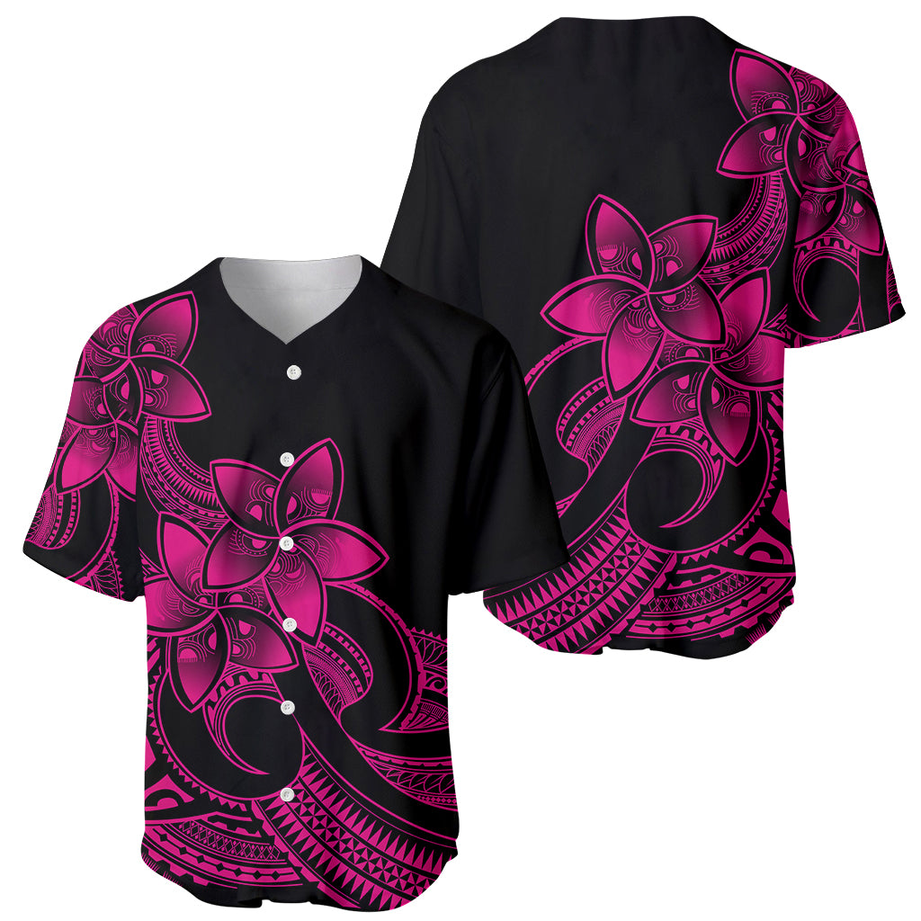 Polynesian Pride Plumeria Flowers Baseball Jersey Polynesian Tribal Pink Vibe LT9 - Polynesian Pride