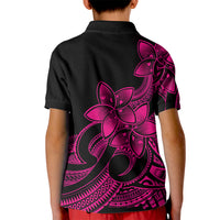 Polynesian Pride Plumeria Flowers Kid Polo Shirt Polynesian Tribal Pink Vibe LT9 - Polynesian Pride