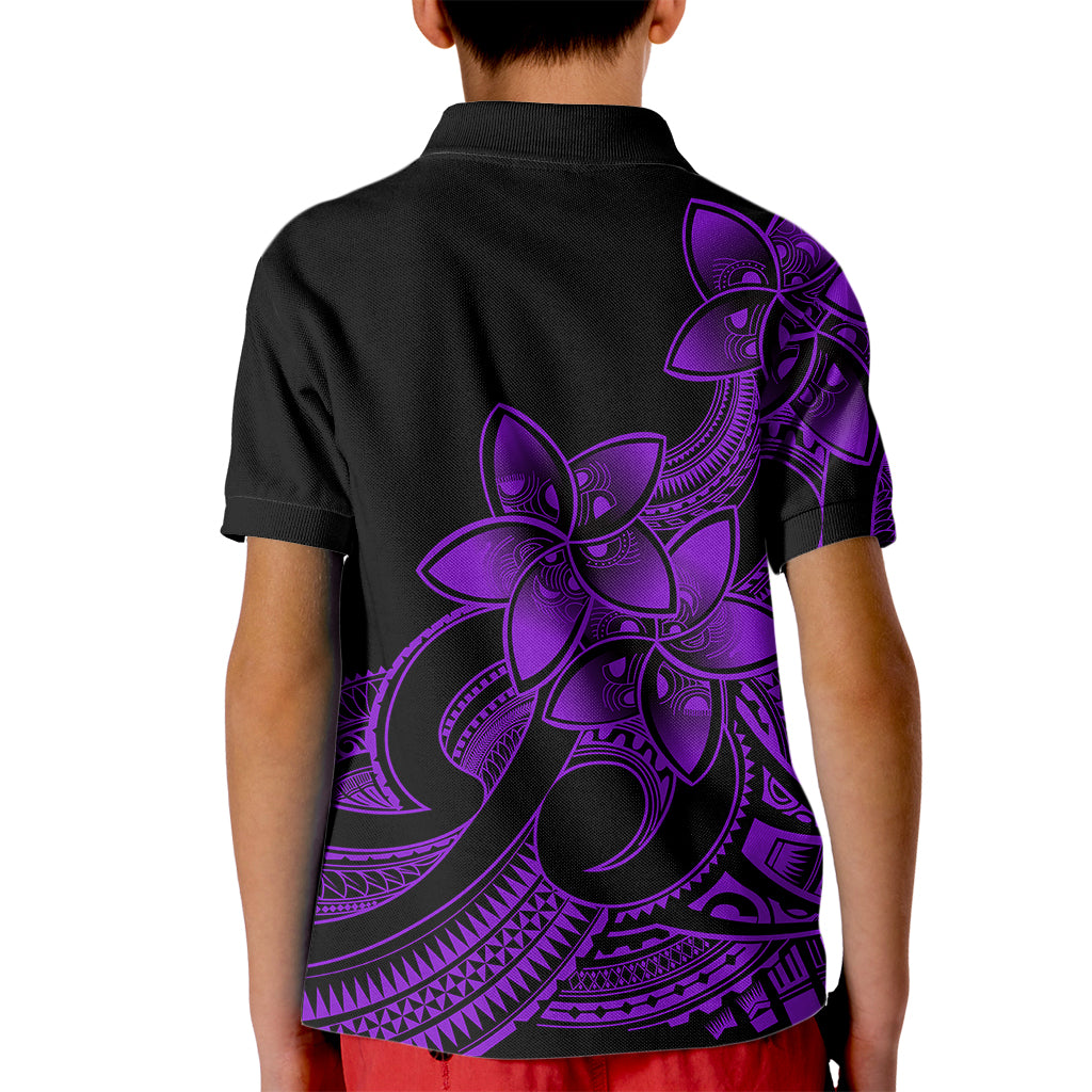 Polynesian Pride Plumeria Flowers Kid Polo Shirt Polynesian Tribal Purple Vibe LT9 - Polynesian Pride