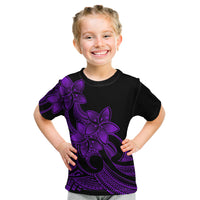 Polynesian Pride Plumeria Flowers Kid T Shirt Polynesian Tribal Purple Vibe LT9 Purple - Polynesian Pride