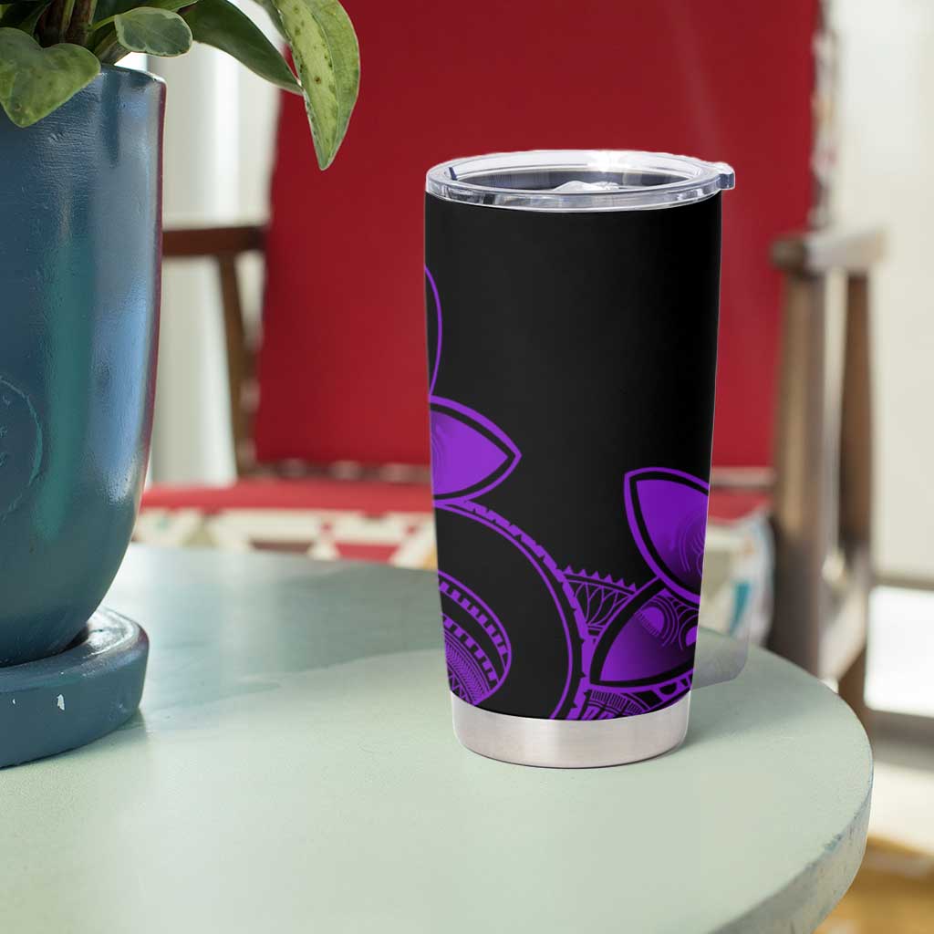 Polynesian Tribal Plumeria Flowers Tumbler Cup Purple Vibe