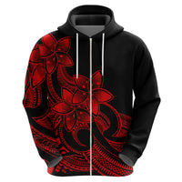 Polynesian Pride Plumeria Flowers Hoodie Polynesian Tribal Red Vibe LT9 - Polynesian Pride