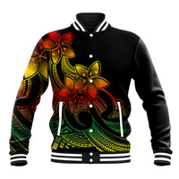 Polynesian Pride Plumeria Flowers Baseball Jacket Polynesian Tribal Reggae Vibe LT9 Unisex Reggae - Polynesian Pride
