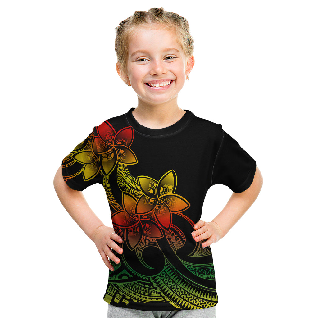 Polynesian Pride Plumeria Flowers Kid T Shirt Polynesian Tribal Reggae Vibe LT9 Reggae - Polynesian Pride