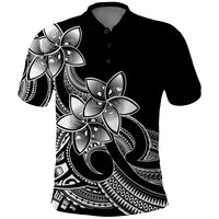 Polynesian Pride Plumeria Flowers Polo Shirt Polynesian Tribal White Vibe LT9 White - Polynesian Pride