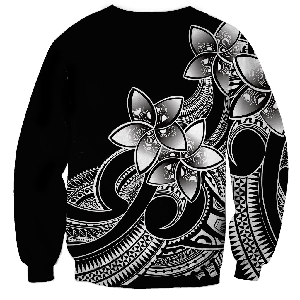 Polynesian Pride Plumeria Flowers Sweatshirt Polynesian Tribal White Vibe LT9 - Polynesian Pride