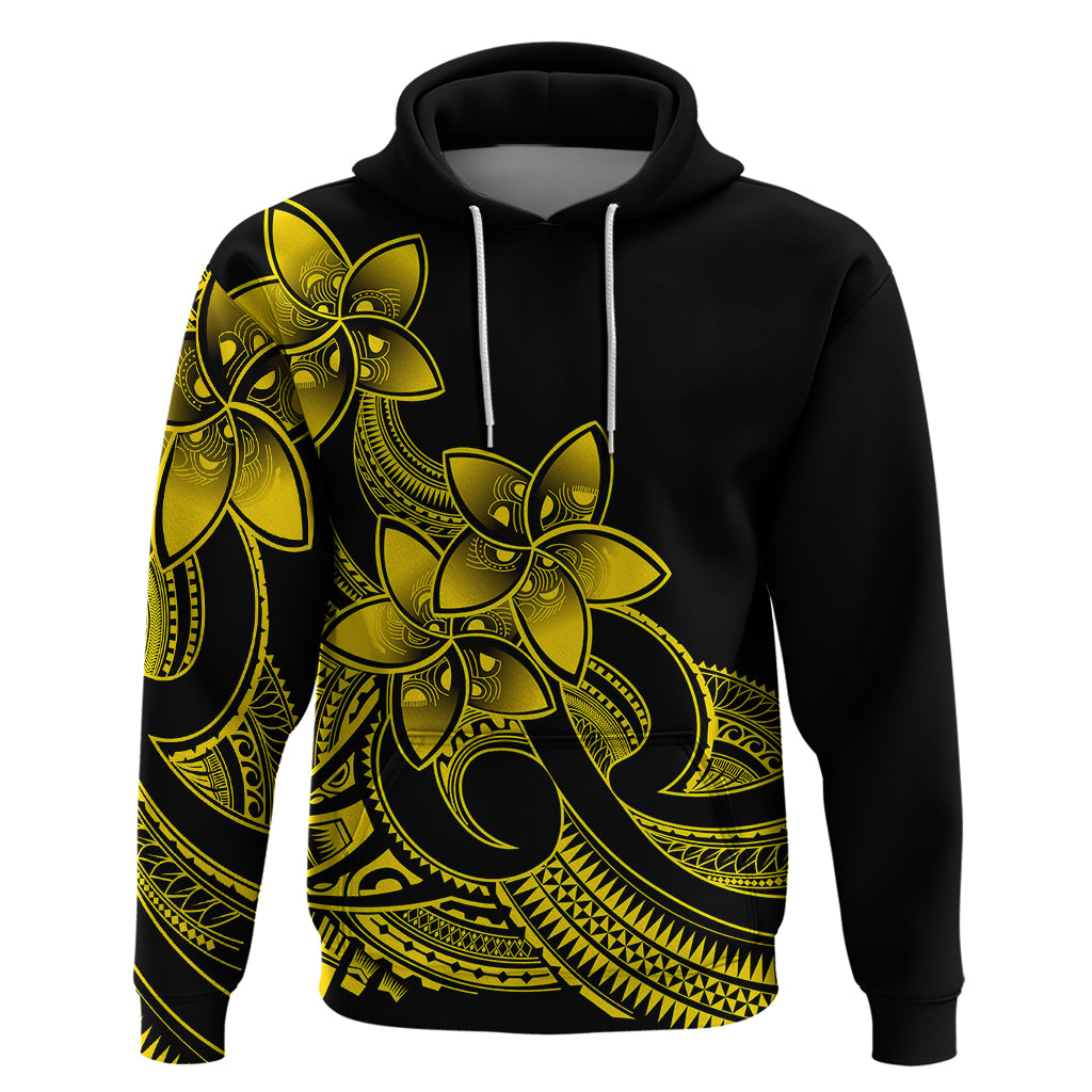 Polynesian Pride Plumeria Flowers Hoodie Polynesian Tribal Yellow Vibe LT9 Yellow - Polynesian Pride