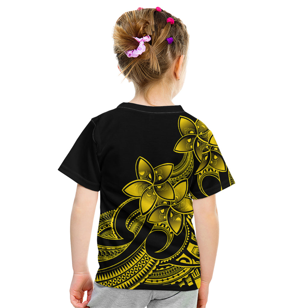 Polynesian Pride Plumeria Flowers Kid T Shirt Polynesian Tribal Yellow Vibe LT9 - Polynesian Pride