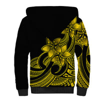 Polynesian Pride Plumeria Flowers Sherpa Hoodie Polynesian Tribal Yellow Vibe LT9 - Polynesian Pride