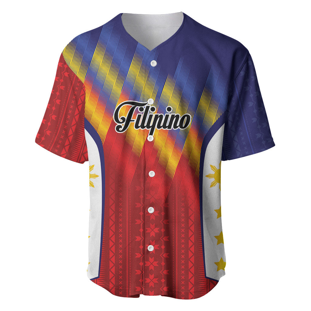 Personalized Philippines Eight Rays Sun Baseball Jersey Traditional Filipino Igorot Pattern Motif