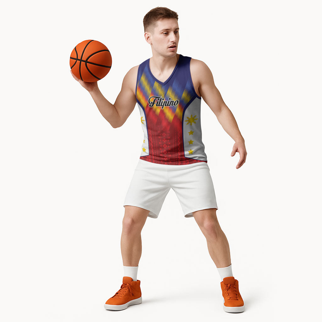 Personalized Philippines Eight Rays Sun Basketball Jersey Traditional Filipino Igorot Pattern Motif