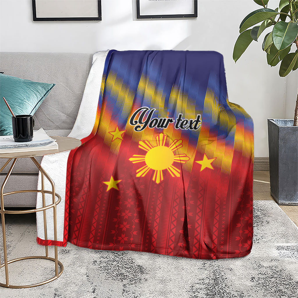 Personalized Philippines Eight Rays Sun Blanket Traditional Filipino Igorot Pattern Motif