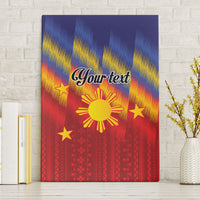 Personalized Philippines Eight Rays Sun Canvas Wall Art Traditional Filipino Igorot Pattern Motif