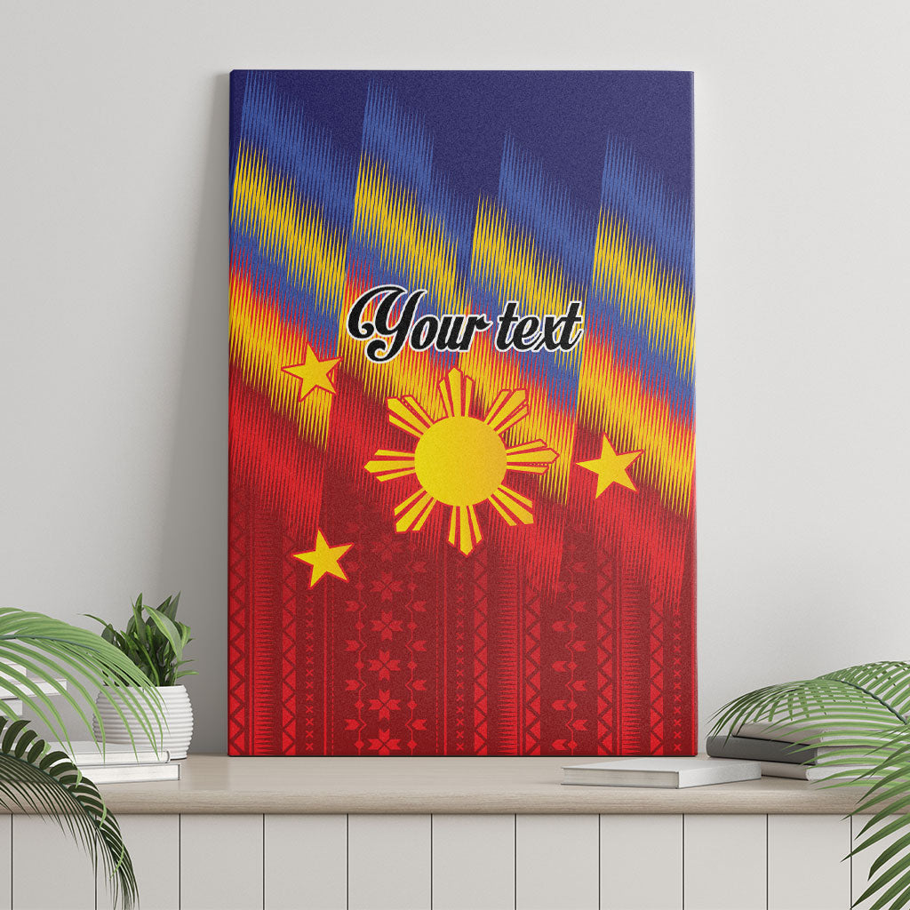 Personalized Philippines Eight Rays Sun Canvas Wall Art Traditional Filipino Igorot Pattern Motif