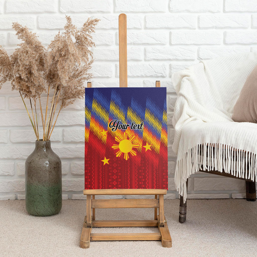Personalized Philippines Eight Rays Sun Canvas Wall Art Traditional Filipino Igorot Pattern Motif
