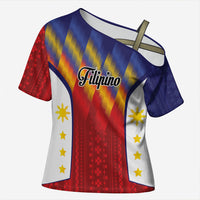 Personalized Philippines Eight Rays Sun Cross Shoulder Shirt Traditional Filipino Igorot Pattern Motif